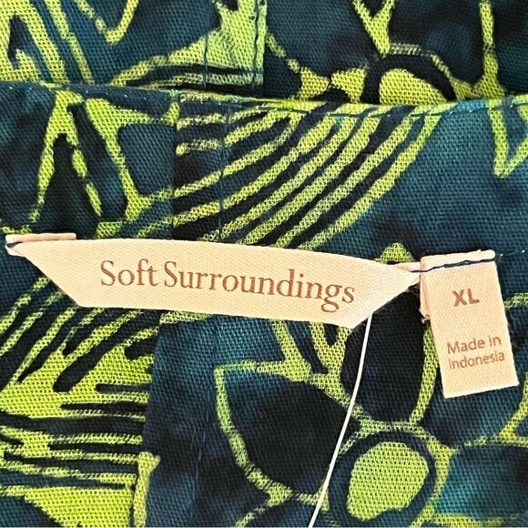 Soft Surroundings Womens Tunic Top Size XL Tropical Boho Resort Loose Oversized - Picture 7 of 7